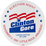 CLINTON/GORE SIX LARGE BUTTONS FROM 1992-1996.