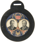 GRAPHIC TAFT & SHERMAN JUGATE CELLULOID ON FIBERBOARD WATCH FOB.