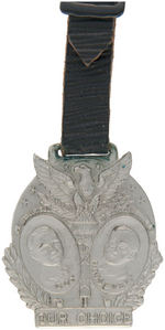 "COX-ROOSEVELT OUR CHOICE" 1920 JUGATE WATCH FOB.