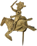 "OUR TEDDY" DIE-CUT BRASS MECHANICAL 1904 FIGURAL STICKPIN.