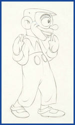 SILLY SYMPHONIES - MOTHER GOOSE GOES HOLLYWOOD PRODUCTION DRAWING FEATURING EDDIE CANTOR.