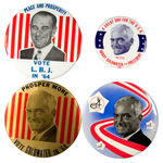 LBJ AND GOLDWATER GROUP OF 4 LARGE BUTTONS.