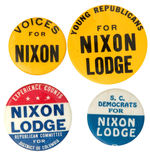 THREE SCARCE NIXON 1960 BUTTONS INCLUDING UNLISTED "VOICES FOR NIXON."