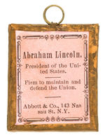 ABRAHAM LINCOLN TINTYPE FROM THE SERIES BY ABBOTT & CO. CIRCA 1862.