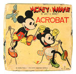 "MICKEY & MINNIE ACROBAT" BOXED WINDUP TRAPEZE TOY.