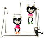 "MICKEY & MINNIE ACROBAT" BOXED WINDUP TRAPEZE TOY.