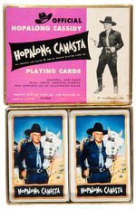 "HOPPY'S SADDLE REVOLVING CANASTA TRAY" BOXED WITH DOUBLE DECK OF CARDS.