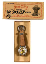 "GENE AUTRY SIX-SHOOTER WATCH" WITH BOX.