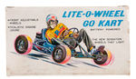 "LITE-O-WHEEL GO KART" BATTERY OPERATED BOXED TOY.