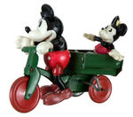 "MICKEY & MINNIE MOUSE MOTORING" EXTREMELY RARE BOXED WIND-UP TOY.