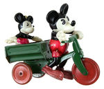 "MICKEY & MINNIE MOUSE MOTORING" EXTREMELY RARE BOXED WIND-UP TOY.