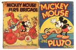 "THE MICKEY MOUSE FIRE BRIGADE/MICKEY MOUSE AND PLUTO THE PUP"  HARDCOVER BOOK PAIR.