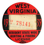 "WEST VIRGINIA RESIDENT STATE WIDE HUNTING & FISHING LICENSE."