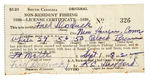 "SOUTH CAROLINA NON-RESIDENT FISHING LICENSE 1938 BUTTON AND PAPER.