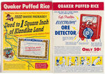 "QUCKER PUFFED RICE" CEREAL BOX PAIR WITH SGT. PRESTON PREMIUM OFFERS.