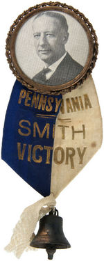 SMITH RARE BUTTON WITH FIRST SEEN RIBBON "PENNSYLVANIA/SMITH/VICTORY" PLUS LIBERTY BELL.