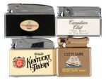 WHISKEY COMPANY GROUP OF EIGHT PROMO LIGHTERS.