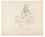 "BRAVE LITTLE TAILOR" ORIGINAL PRODUCTION DRAWING FEATURING THE KING.