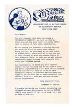 "SUPERMEN OF AMERICA" RARE LETTER W/ENVELOPE &  CIRCULAR OFFERING SUPERMEN  PATCH TO MEMBER.