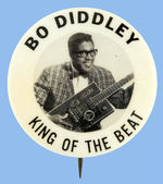 RARE "BO DIDDLEY/KING OF THE BEAT" EARLY 1960s BUTTON.