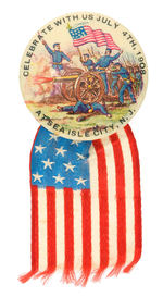 CIVIL WAR G.A.R. THEME 1908 "SEA ISLE CITY" BUTTON.