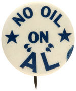 TEAPOT DOME REPUBLICAN SCANDAL REFERENCE AL SMITH SLOGAN BUTTON.