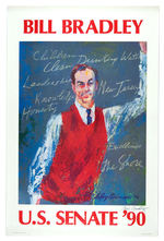 ROLLED "BILL BRADLEY/US SENATE '90" POSTER BY LEROY NEIMAN SIGNED BY BRADLEY.