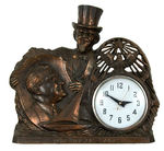 FDR AND UNCLE SAM WITH ELECTRIC CLOCK AND ACCENT NIGHT LIGHT.