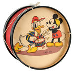 MICKEY MOUSE AND DONALD DUCK TOY DRUM.