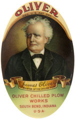 "OLIVER CHILLED PLOW WORKS" BEAUTIFULLY COLORED POCKET MIRROR.