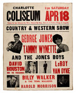 "COUNTRY & WESTERN SHOW" CONCERT POSTER FEATURING GEORGE JONES AND TAMMY WYNETTE.