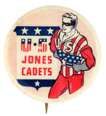 "U.S. JONES CADETS" 1941 RARE COMIC BOOK CLUB MEMBER'S BUTTON.