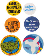 SIX UNCOMMON McGOVERN BUTTONS.