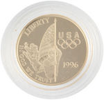 $5 100th OLYMPICS FLAG BEARER 1996-W GOLD COMMEMORATIVE PROOF.