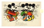 MICKEY & MINNIE MOUSE DUTCH MECHANICAL POSTCARD.