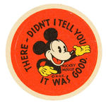 "MICKEY MOUSE KIDDIE-MALT SURPRISE STICKERS AND HEALTH CHART" PREMIUM.