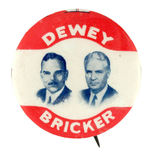 "DEWEY/BRICKER" SCARCE 1944 CELLULOID JUGATE.