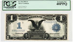 FR. 236 1899 $1 SILVER CERTIFICATE "BLACK EAGLE" NOTE PCGS EXTEMELY FINE 40PPQ.