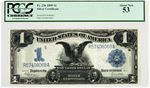 FR. 236 1899 $1 SILVER CERTIFICATE "BLACK EAGLE" NOTE PCGS ABOUT NEW 53.