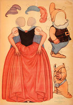 "SNOW WHITE AND THE SEVEN DWARFS PAPER DOLLS" LARGE FORMAT BOOK.