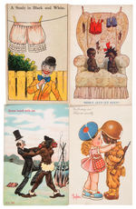 STEREOTYPICAL BLACK COMIC LOT OF TEN POSTCARDS.