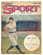 “SPORT-A MONTHLY PICTORAL” VOL. 1, #1 MAGAZINE WITH BABE RUTH COVER.