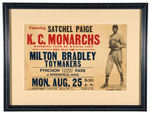 “SATCHEL PAIGE/K.C. MONARCHS” FRAMED BROADSIDE.