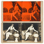 FOUR RISQUE 1920s STEREOSCOPE CARDS.