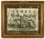 “HARRISBURG GIANTS 1906” BLACK BASEBALL TEAM LARGE PHOTO FRAMED.