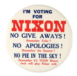 ANTI-JFK/PRO-NIXON 6" BUTTON VARIETY FROM 1960.