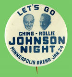 "JOHNSON NIGHT" FEATURING FAMOUS HOCKEY PLAYER CHING AND SPORTSCASTER ROLLIE.