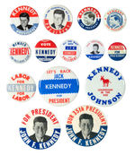 JOHN KENNEDY GROUP OF FOURTEEN 1960 JFK BUTTONS.