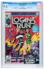 LOGAN'S RUN #6 1977 CGC 9.8 WHITE PAGES WITH 1ST THANOS APPEARANCE.