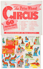 COMPLETE "PETER WHEAT CIRCUS" PREMIUM PUNCH-OUT SET W/ENVELOPE & BREAD WRAPPER.